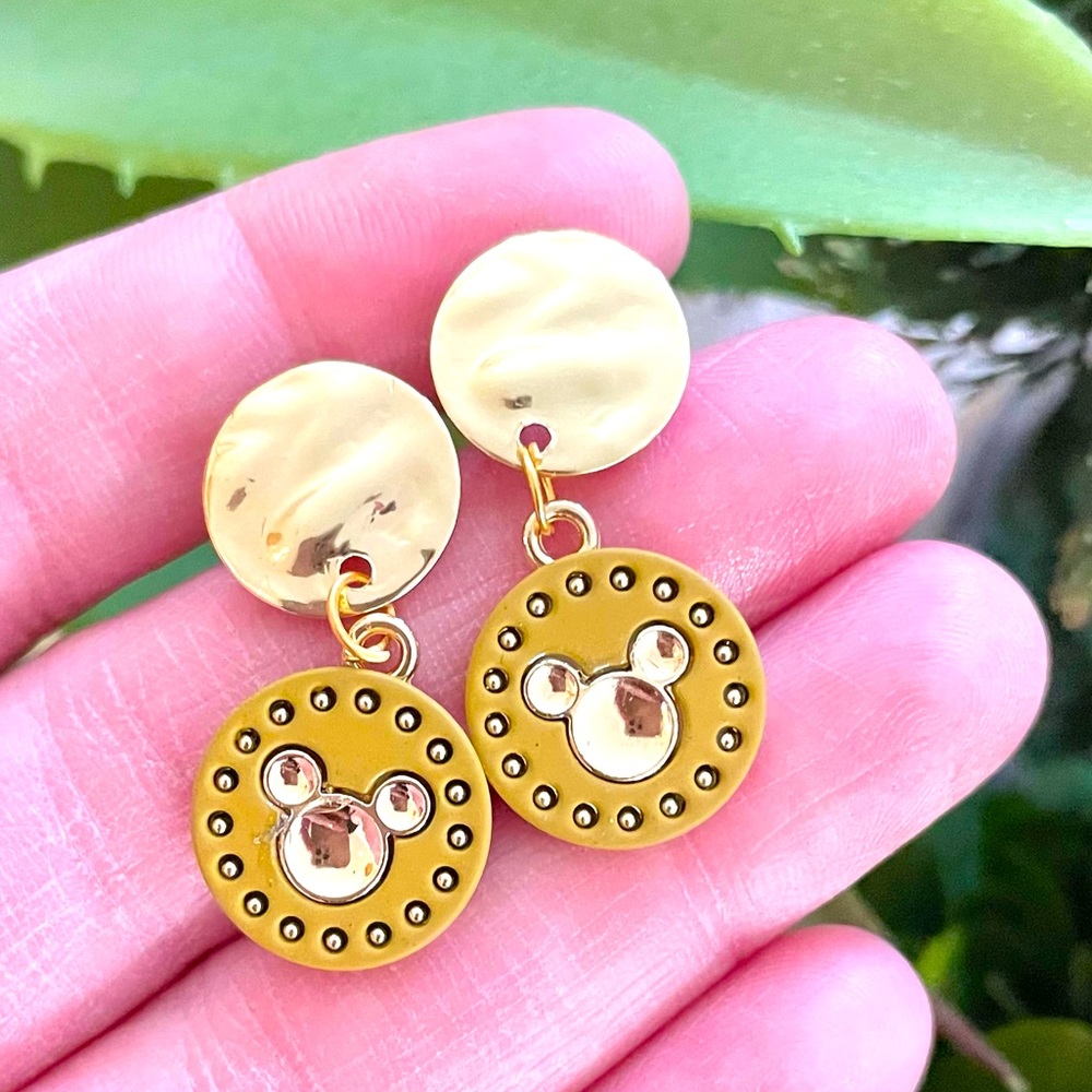 Golden Mickey Dangle Earrings